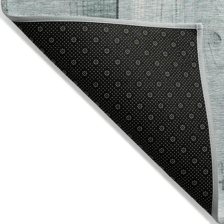 Pale Aqua And Gray Geometric Washable Indoor Outdoor Area Rug Photo 7