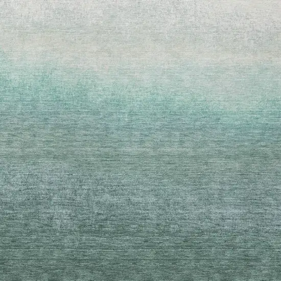 Pale Aqua And Gray Ombre Washable Indoor Outdoor Area Rug Photo 3