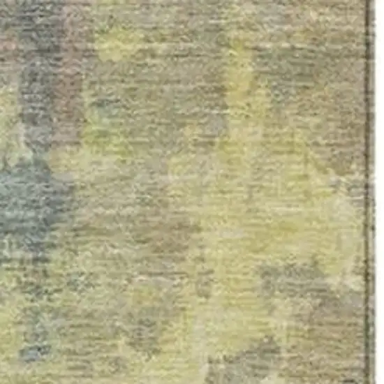 Pale Aqua And Ivory Abstract Washable Indoor Outdoor Area Rug Photo 3