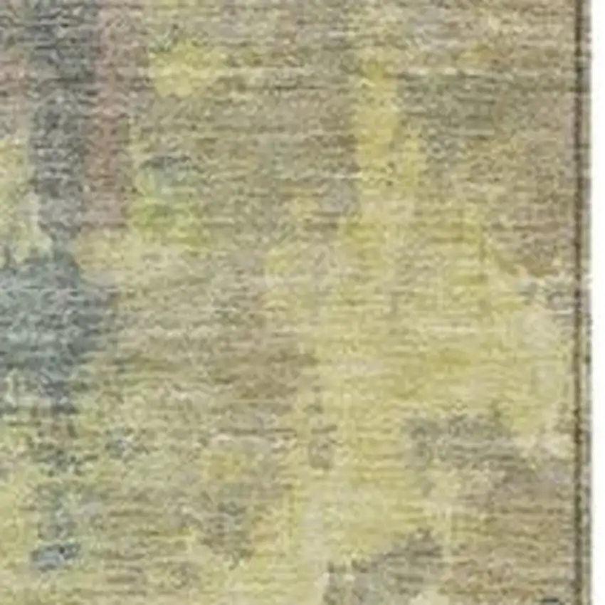 Pale Aqua And Ivory Abstract Washable Indoor Outdoor Area Rug Photo 3