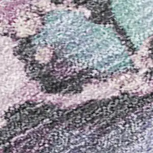 Photo of Pale Aqua And Lavender Abstract Washable Indoor Outdoor Area Rug