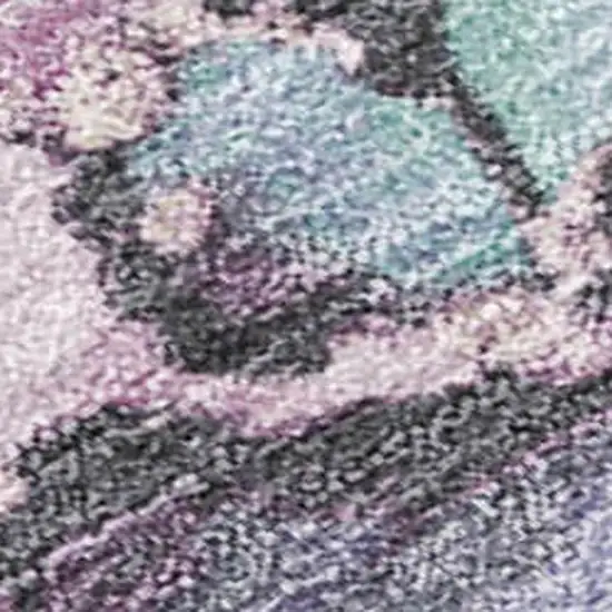 Pale Aqua And Lavender Abstract Washable Indoor Outdoor Area Rug Photo 1