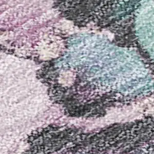 Photo of Pale Aqua And Lavender Abstract Washable Indoor Outdoor Area Rug