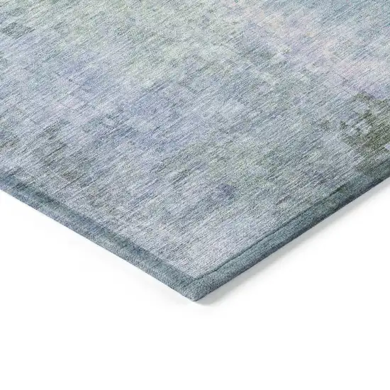 Pale Aqua And Lavender Abstract Washable Indoor Outdoor Area Rug Photo 6