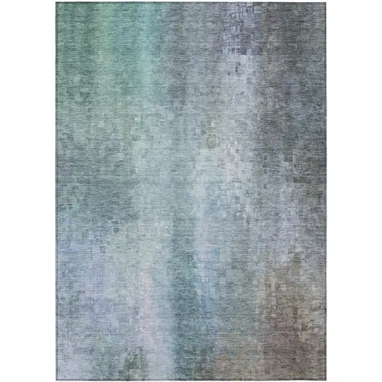 Pale Aqua And Lavender Abstract Washable Indoor Outdoor Area Rug Photo 4