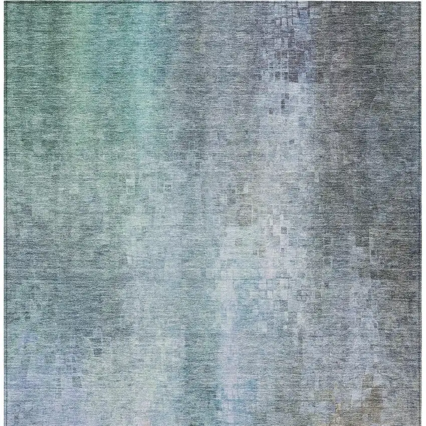 Pale Aqua And Lavender Abstract Washable Indoor Outdoor Area Rug Photo 4