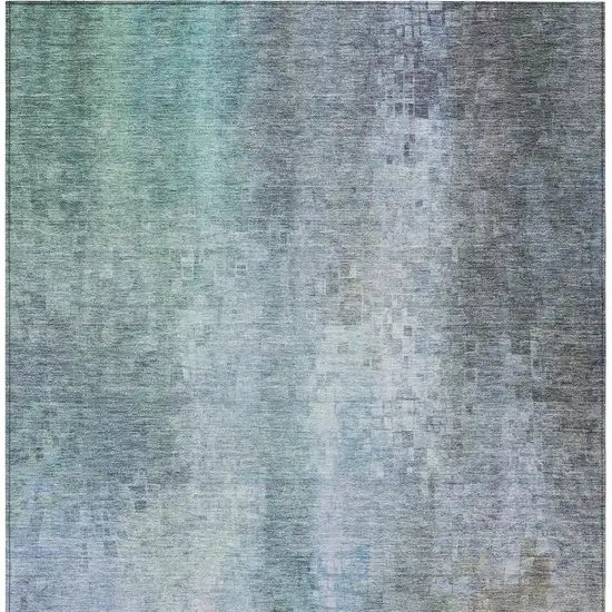 Pale Aqua And Lavender Abstract Washable Indoor Outdoor Area Rug Photo 5