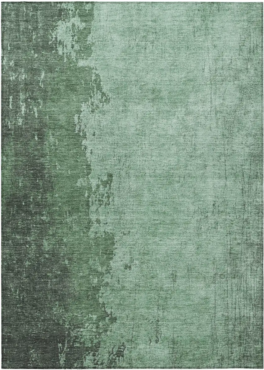 Pale Aqua And Sage Abstract Washable Indoor Outdoor Area Rug Photo 1