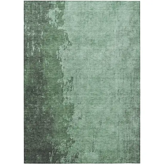 Pale Aqua And Sage Abstract Washable Indoor Outdoor Area Rug Photo 1