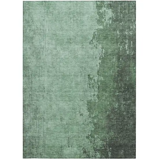 Pale Aqua And Sage Abstract Washable Indoor Outdoor Area Rug Photo 4