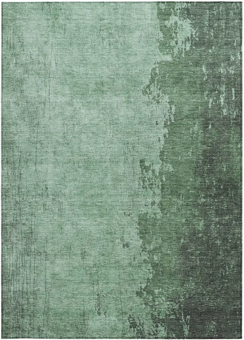 Pale Aqua And Sage Abstract Washable Indoor Outdoor Area Rug Photo 4