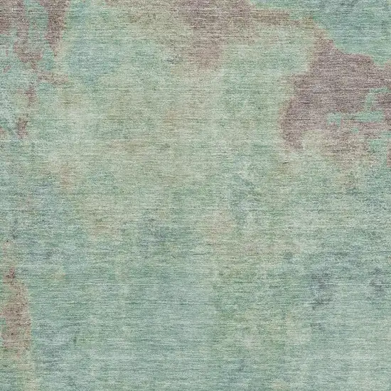Pale Aqua And Taupe Abstract Washable Area Rug With UV Protection Photo 2