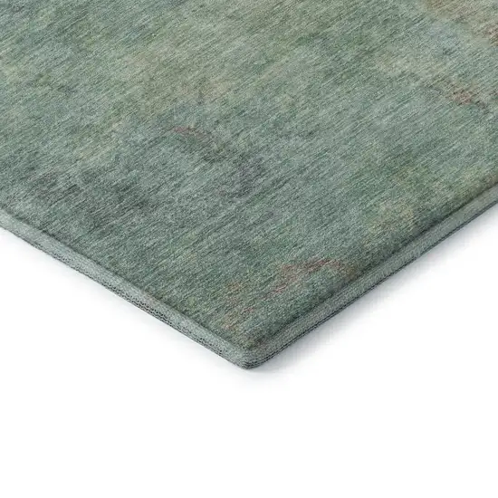 Pale Aqua And Taupe Abstract Washable Area Rug With UV Protection Photo 7