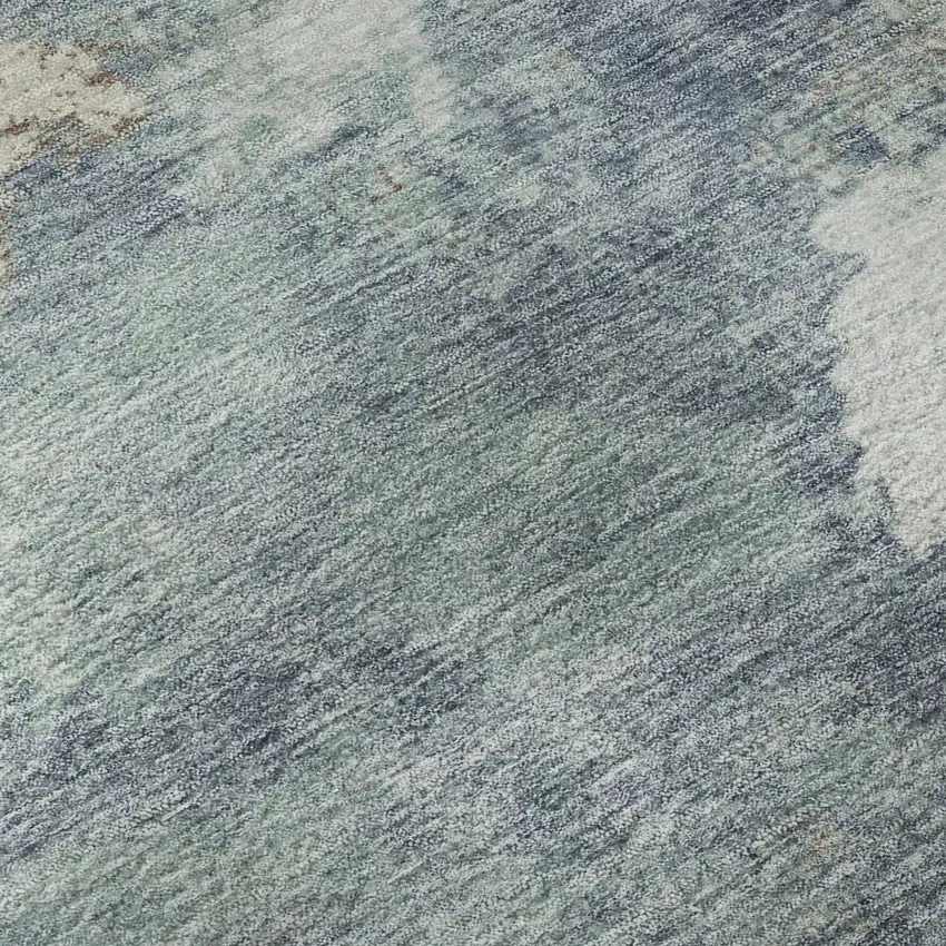 Pale Aqua And Taupe Abstract Washable Area Rug With UV Protection Photo 8