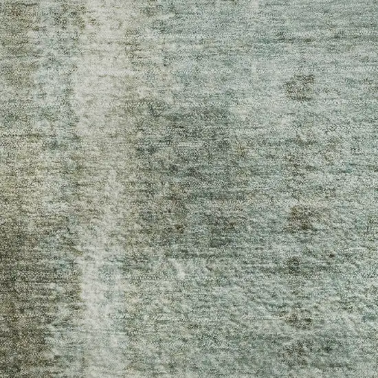 Pale Aqua Beige And Ivory Abstract Washable Area Rug With UV Protection Photo 4