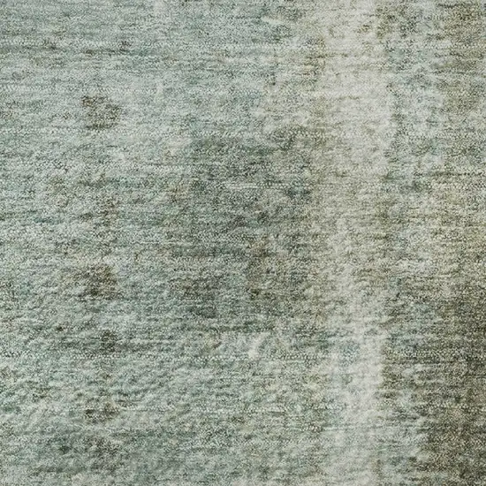 Pale Aqua Beige And Ivory Abstract Washable Area Rug With UV Protection Photo 3