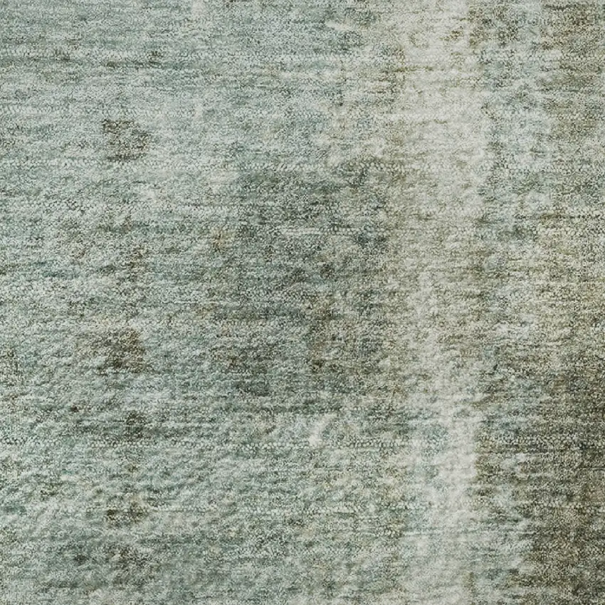 Pale Aqua Beige And Ivory Abstract Washable Area Rug With UV Protection Photo 1