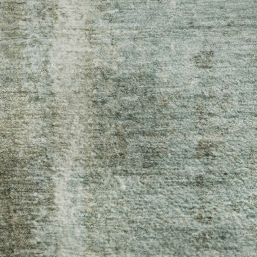 Pale Aqua Beige And Ivory Abstract Washable Area Rug With UV Protection Photo 3