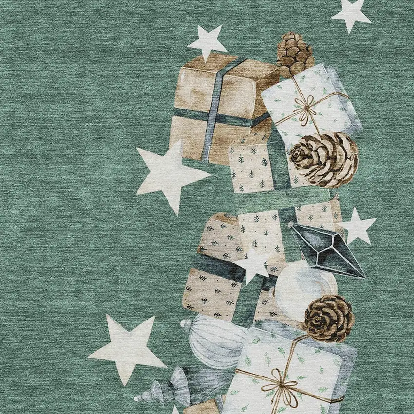 Pale Aqua Beige Ivory And Taupe Geometric Washable Indoor Outdoor Area Rug Photo 9