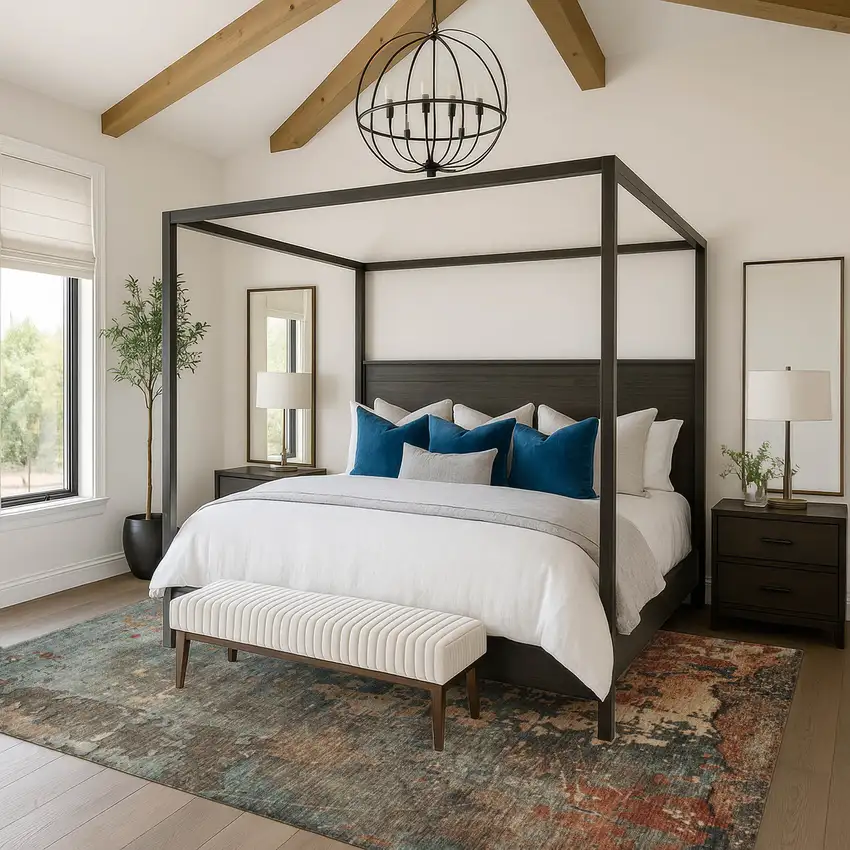 Pale Aqua Copper And Beige Abstract Washable Area Rug With UV Protection Photo 3