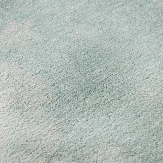 Pale Aqua Gray And Ivory Abstract Washable Area Rug With UV Protection Photo 1