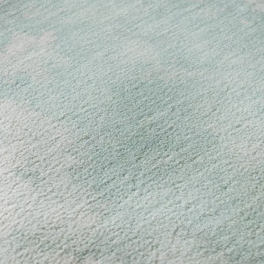 Pale Aqua Gray And Ivory Abstract Washable Area Rug With UV Protection Photo 1