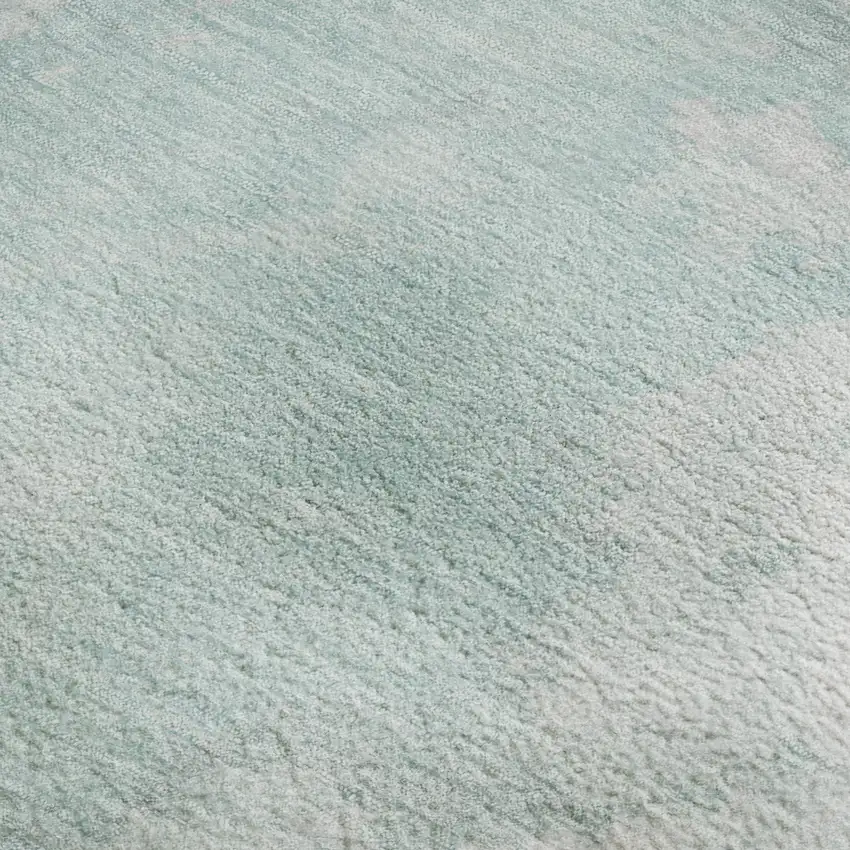 Pale Aqua Gray And Ivory Abstract Washable Area Rug With UV Protection Photo 2