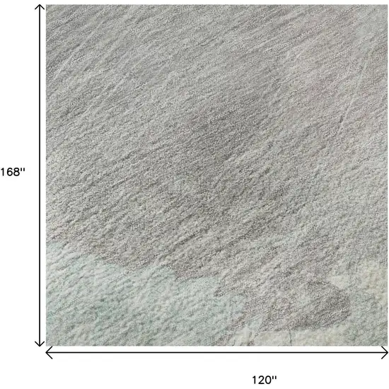 Pale Aqua Gray And Silver Abstract Washable Area Rug With UV Protection Photo 8