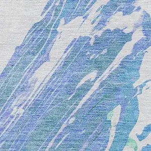 Photo of Pale Aqua Mint Green And Ivory Abstract Washable Indoor Outdoor Area Rug