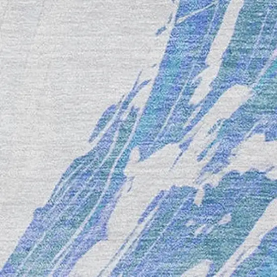 Pale Aqua Mint Green And Ivory Abstract Washable Indoor Outdoor Area Rug Photo 1