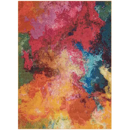Palette Abstract Power Loom Non Skid Area Rug Photo 5