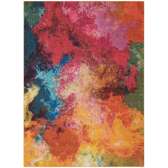 Palette Abstract Power Loom Non Skid Area Rug Photo 4