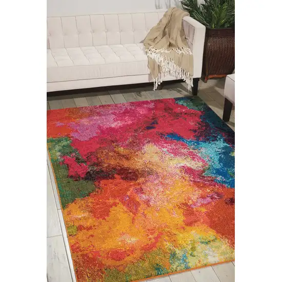 Palette Abstract Power Loom Non Skid Area Rug Photo 6