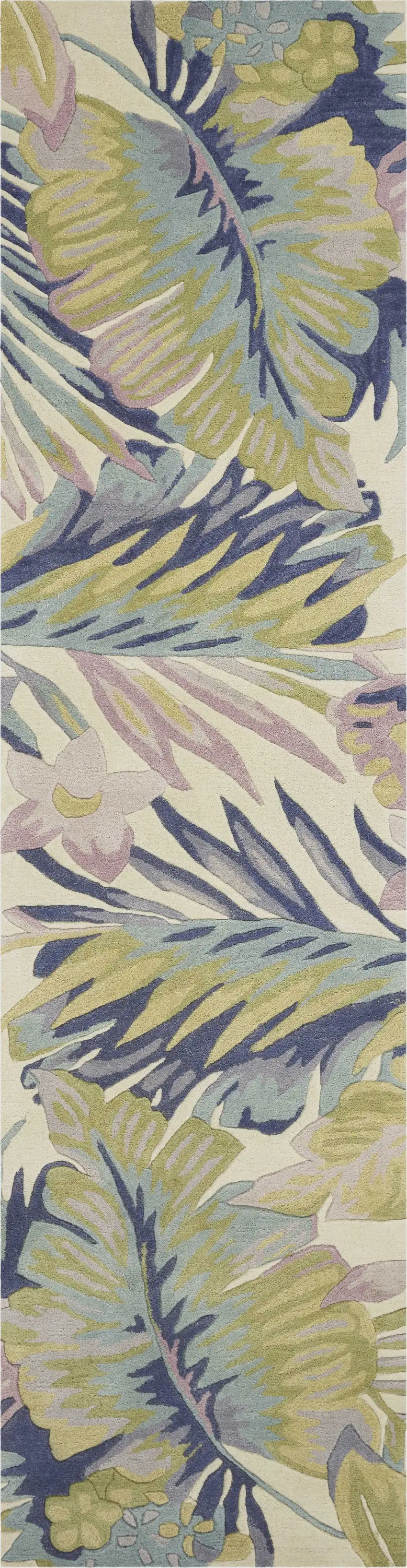 Pastel Ivory Hand Tufted Tropical Plants Indoor Area Rug Photo 2
