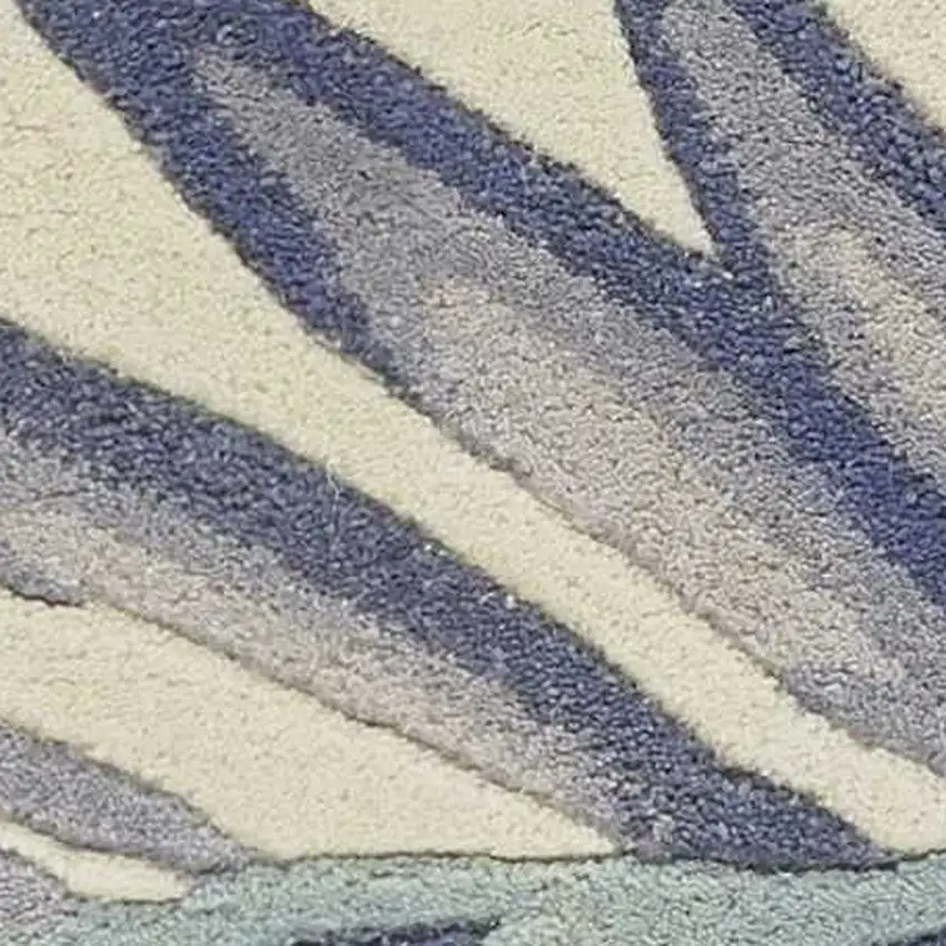Pastel Tropical Leaves Wool Indoor Runner Rug Photo 5