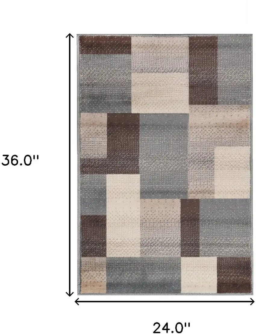 Patchwork Power Loom Stain Resistant Area Rug Photo 7