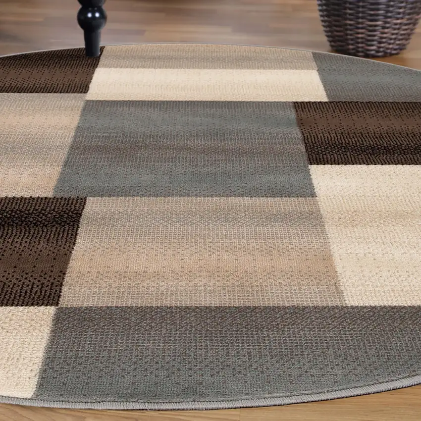 Patchwork Power Loom Stain Resistant Area Rug Photo 7