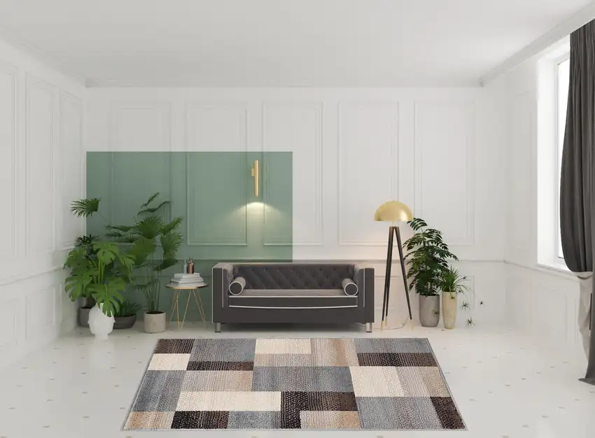 Patchwork Power Loom Stain Resistant Area Rug Photo 9