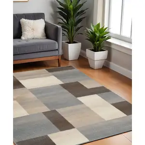 Photo of Patchwork Power Loom Stain Resistant Area Rug