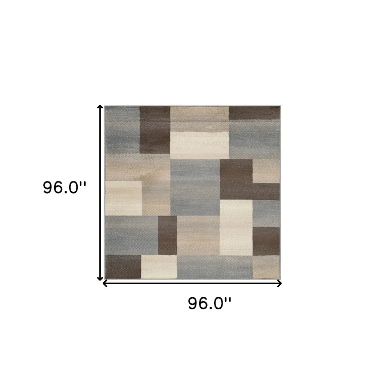 Patchwork Power Loom Stain Resistant Area Rug Photo 3