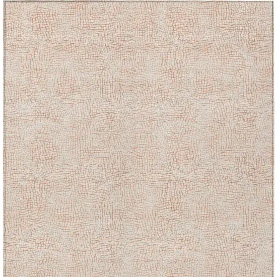Peach And Beige Geometric Washable Indoor Outdoor Area Rug Photo 5