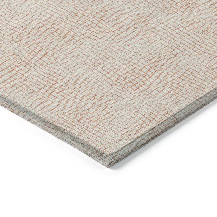 Peach And Beige Geometric Washable Indoor Outdoor Area Rug Photo 3