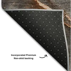 Photo of Peach And Gray Abstract Washable Area Rug With UV Protection