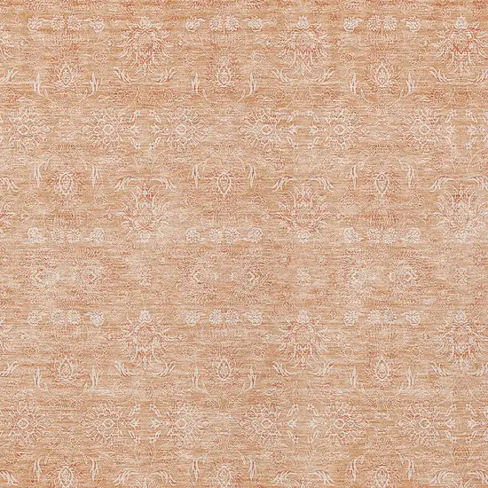 Peach And Ivory Floral Washable Indoor Outdoor Area Rug Photo 3
