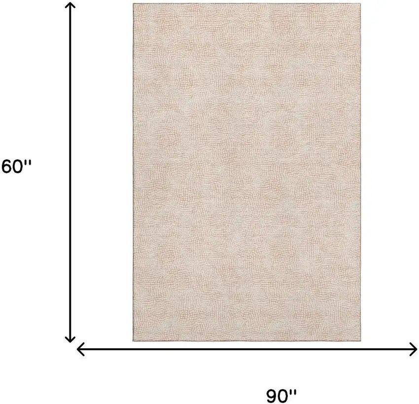 Peach And Ivory Geometric Washable Area Rug With UV Protection Photo 4