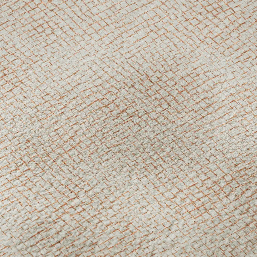 Peach And Ivory Geometric Washable Area Rug With UV Protection Photo 1