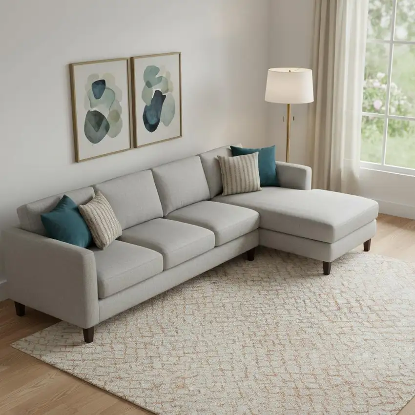 Peach And Ivory Geometric Washable Area Rug With UV Protection Photo 2