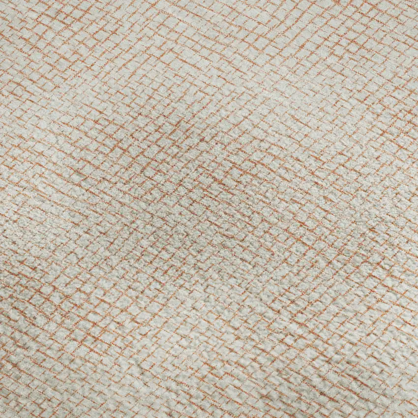 Peach And Ivory Geometric Washable Area Rug With UV Protection Photo 3