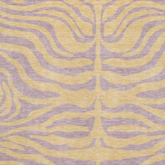 Peach And Lavender Animal Print Washable Area Rug With UV Protection Photo 2