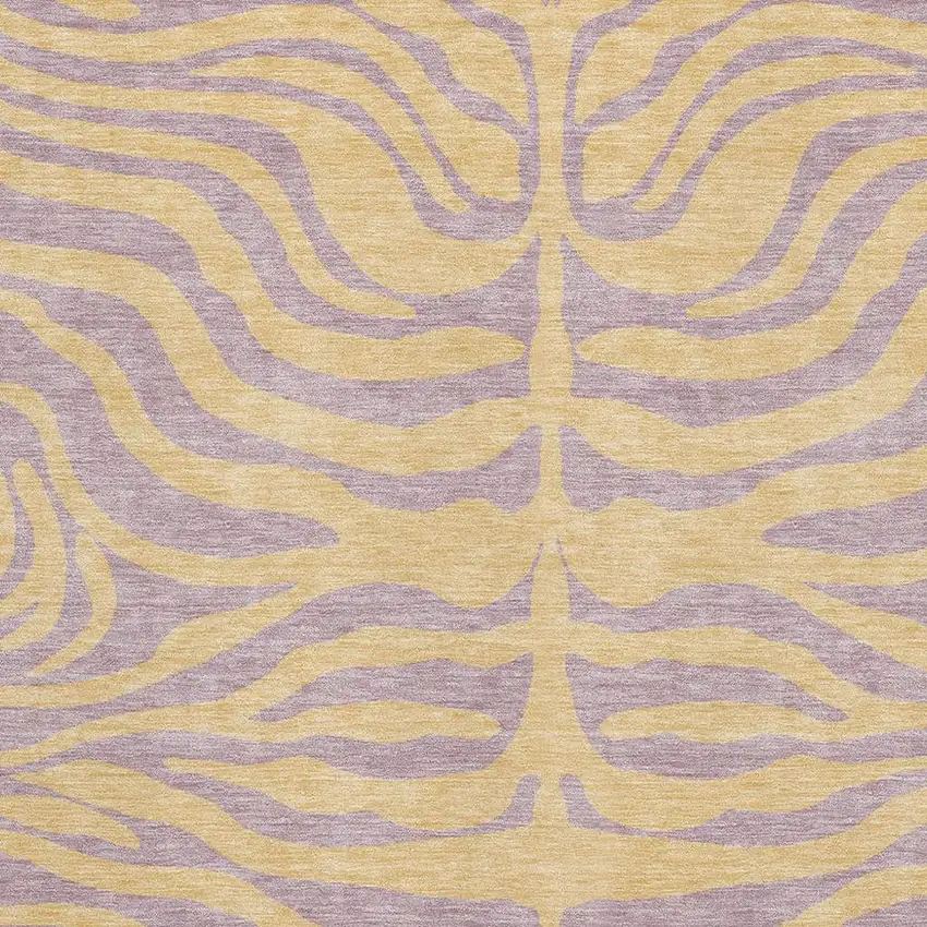 Peach And Lavender Animal Print Washable Area Rug With UV Protection Photo 2